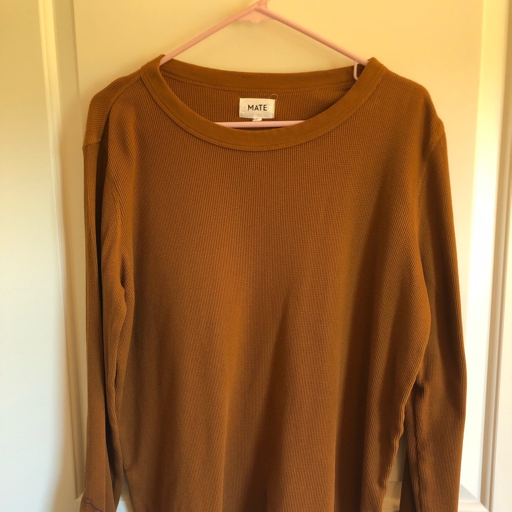 Mate the Label Organic Thermal Crewneck long sleeve tee